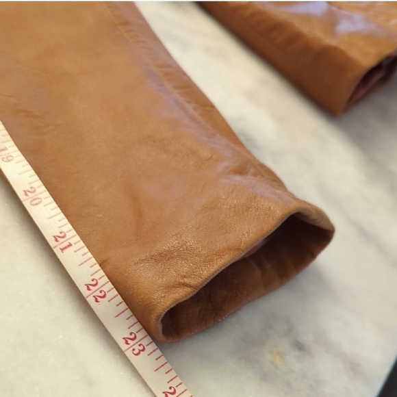 Maxima For Neiman Marcus Vintage Tan Leather Jacket and Skirt Set Women's Size 6 - Picture 16 of 16